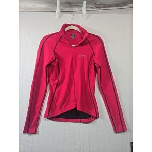 Gore Bike Wear 1/4 Zip Long Sleeve Pullover Pink‎ Women's Small Mock Neck Pocket